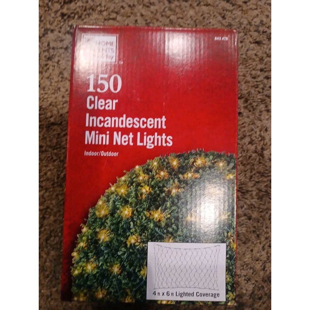 Home Accents Holiday 150 Clear Incandescent Mini Net Christmas Lights 4ft x 6 ft